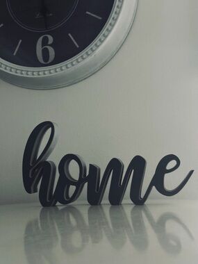 HOME Script Word Sign in Wood, Home Decor Accent, Office Bedroom Bathroom Sign